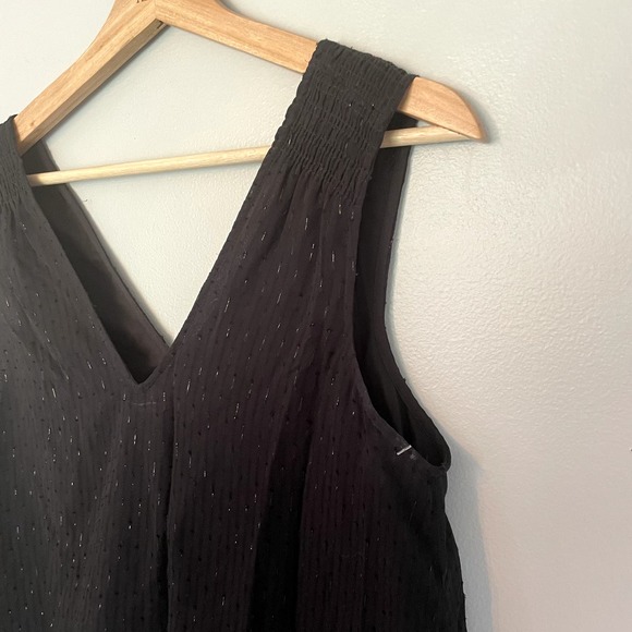 Madewell Nightshine Dress Black Silk Sparkly Shift Dress Size 2 - Picture 9 of 16